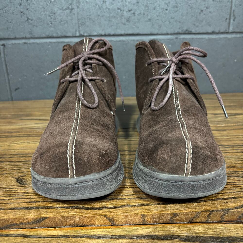 Vintage Y2K Lower East Side Brown Suede Platform Chukka Boots Womens 10